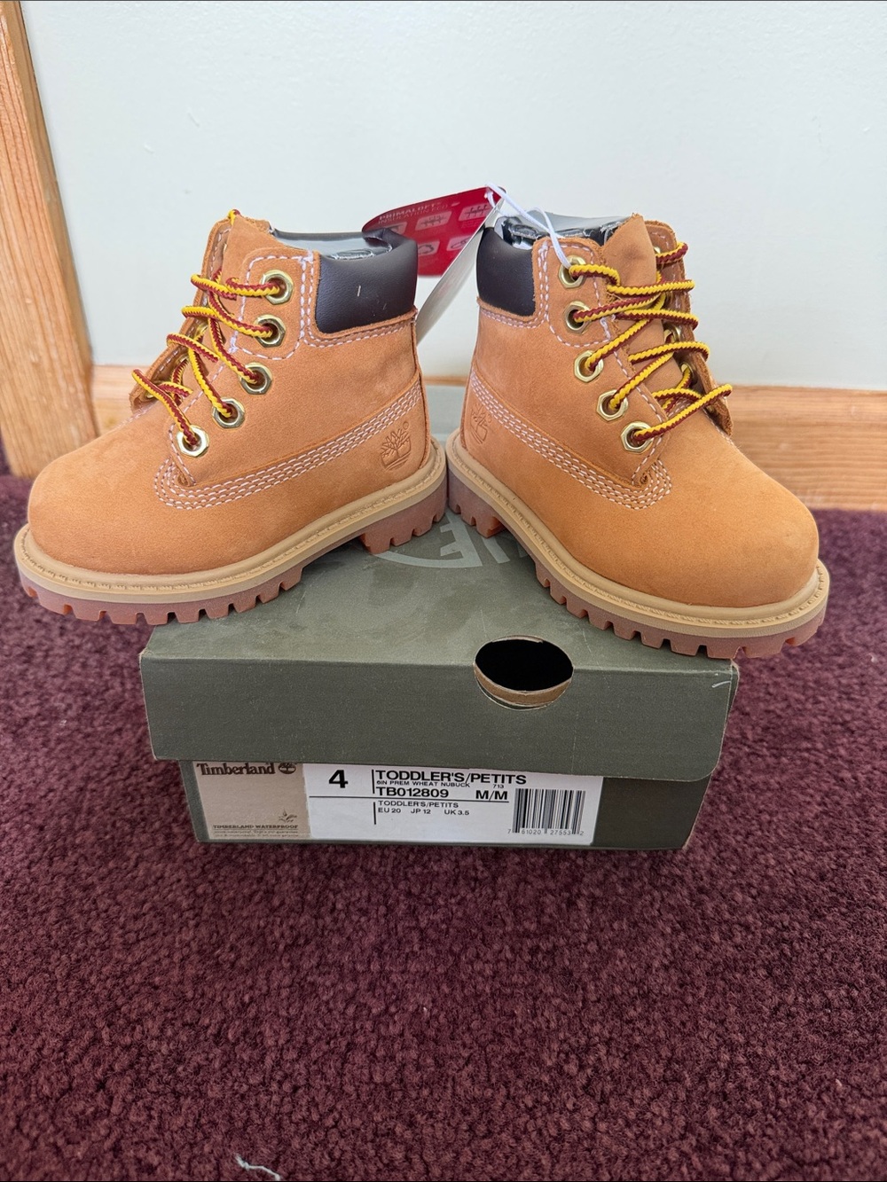 🌳Timberland Kids Wheat/Tan Lace-Up Booties🌳